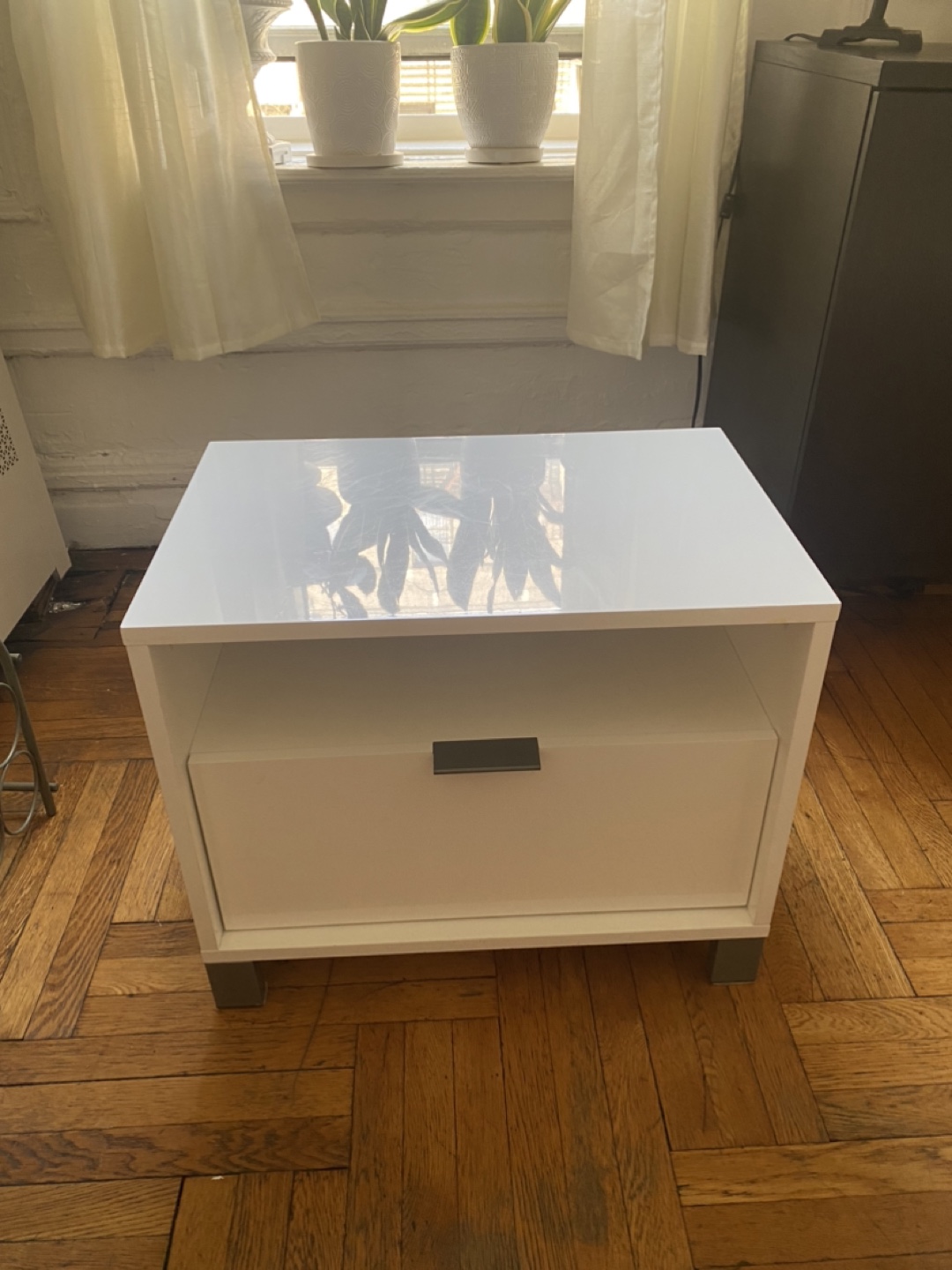 CB2 White Nightstand with Drawer - photo 3