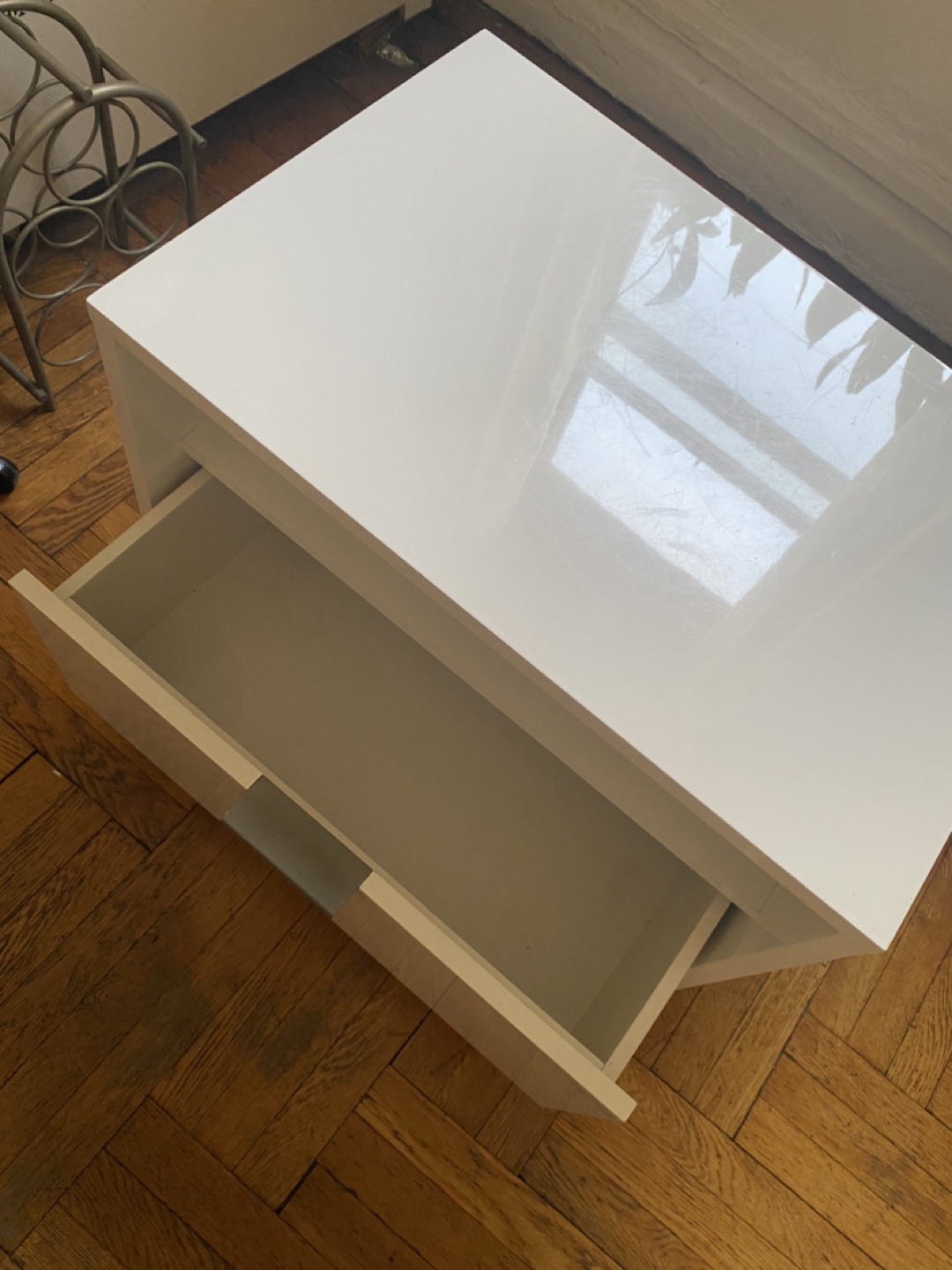 CB2 White Nightstand with Drawer - photo 2