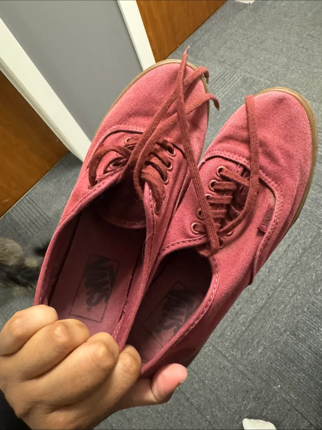 Women's Burgundy Vans Authentic Sneakers - Size 7.5