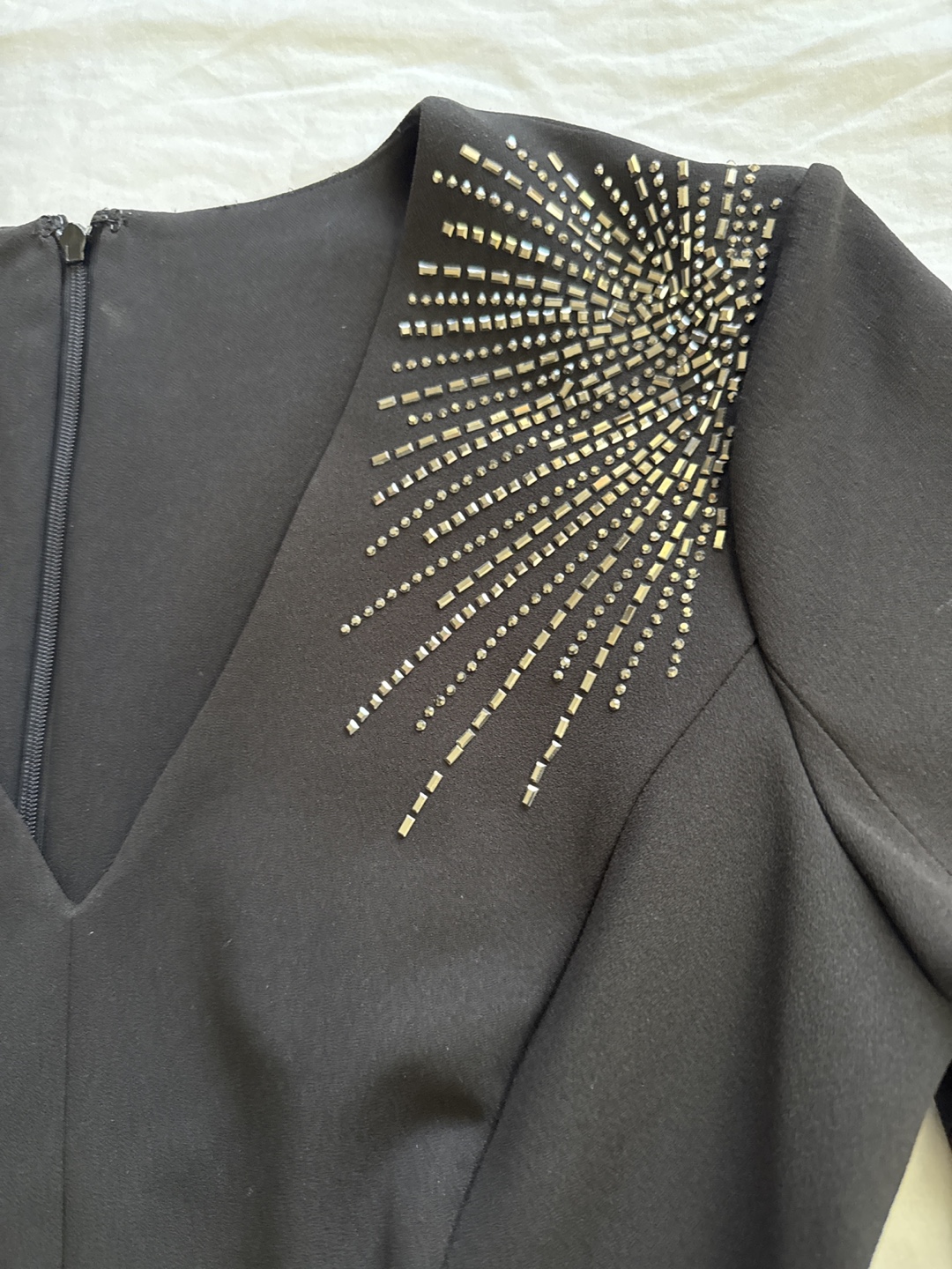 Black embellished long sleeve dress - photo 3