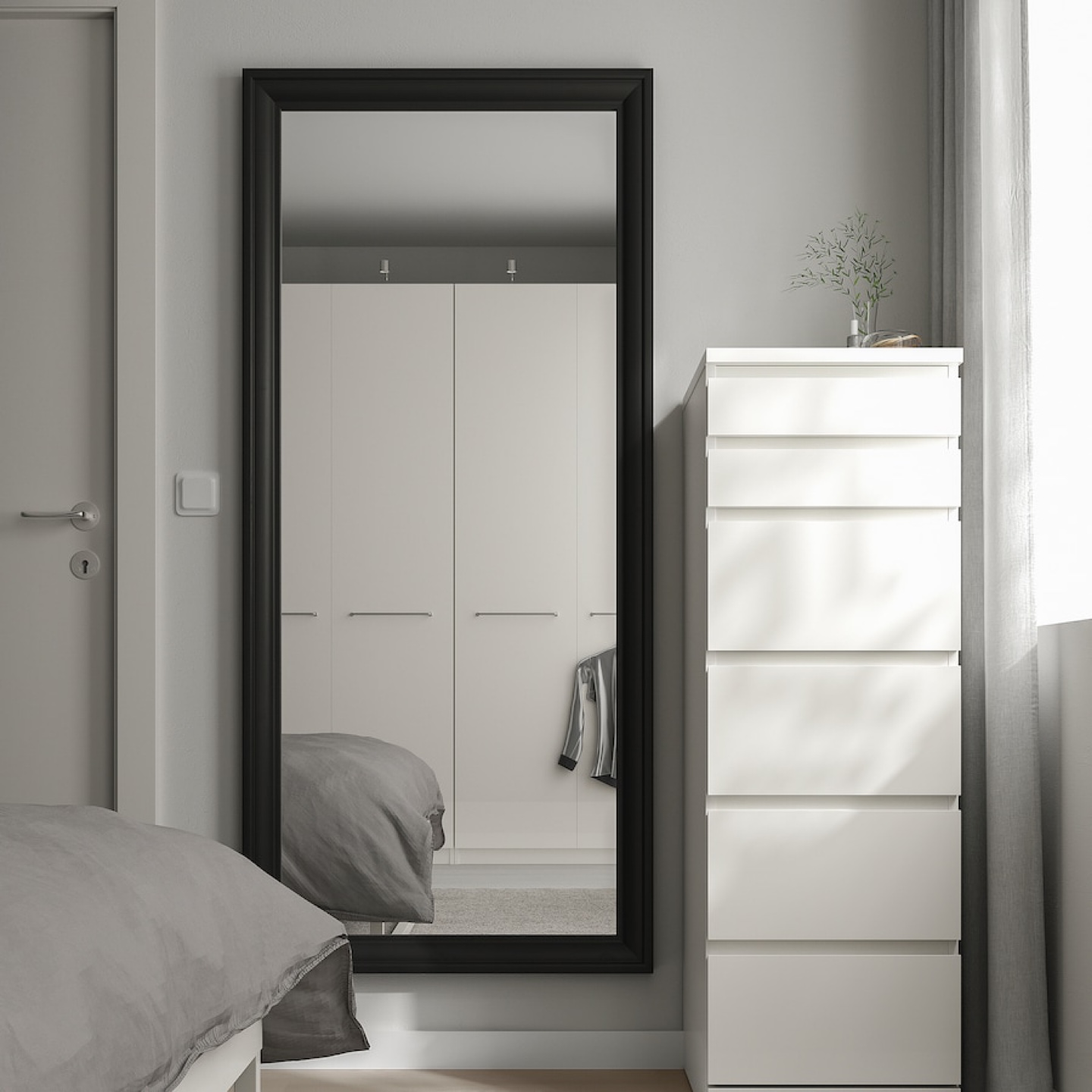 Full Length Black Frame Mirror - photo 3
