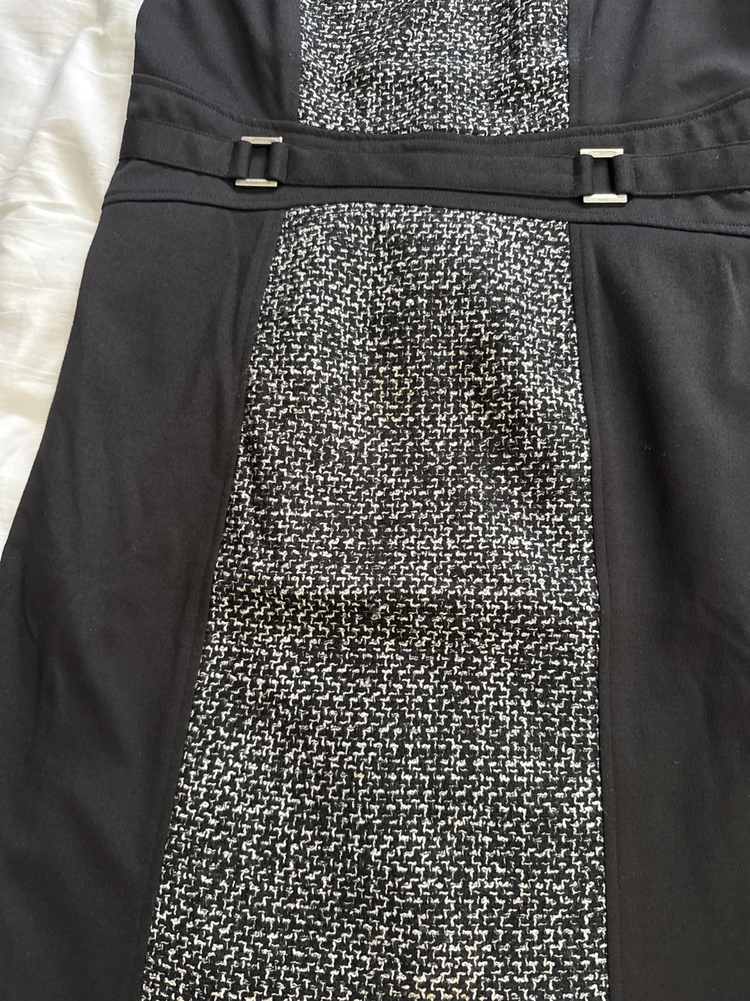 Black and White Tweed Panel Dress - photo 2