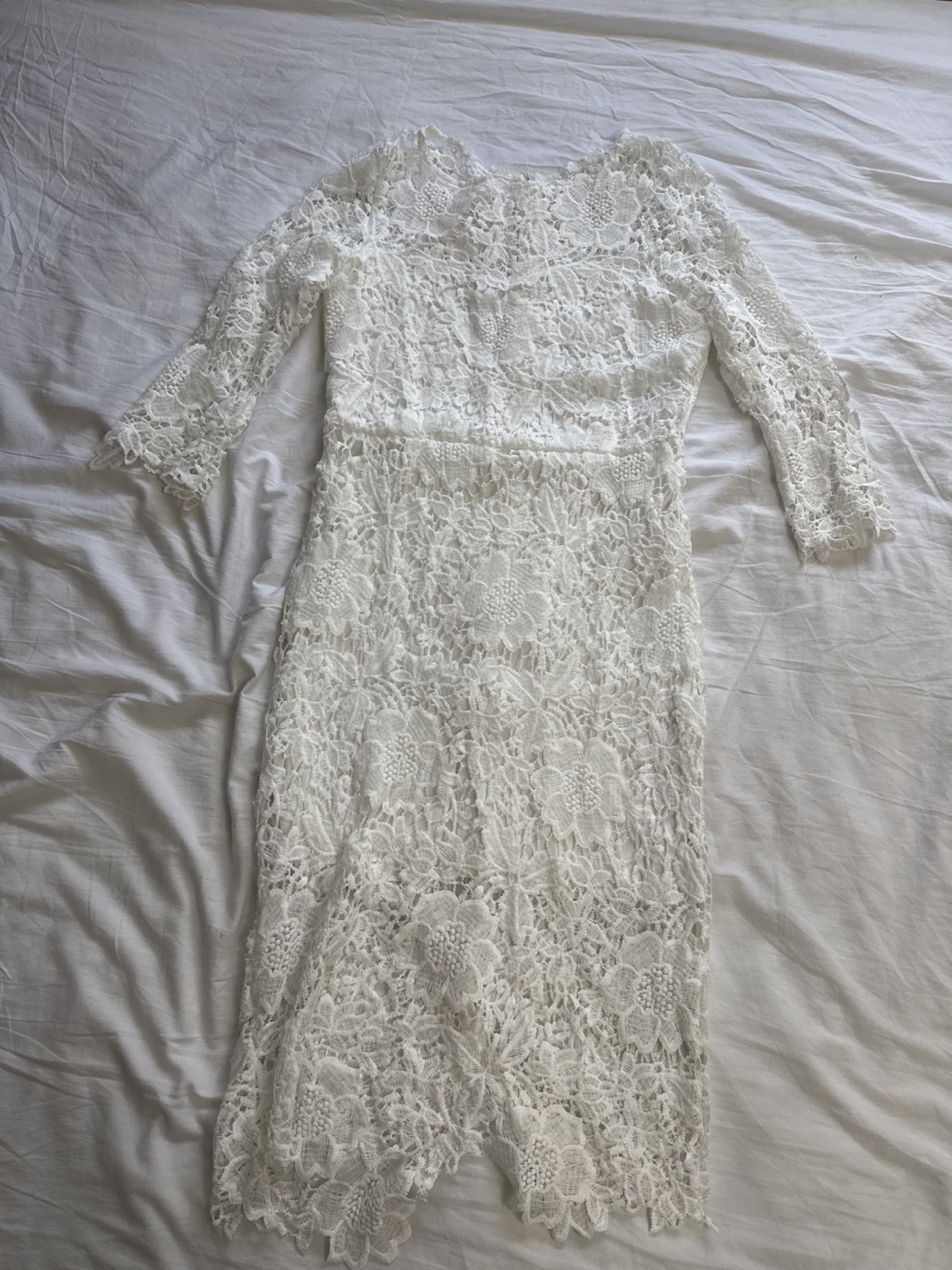 White Lace Midi Dress