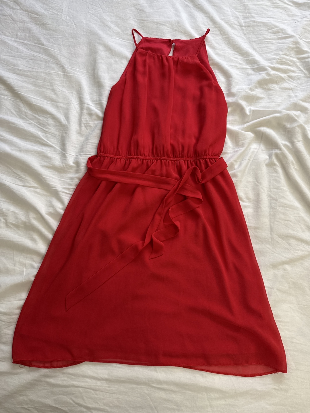 Red Halter Neck Mini Dress