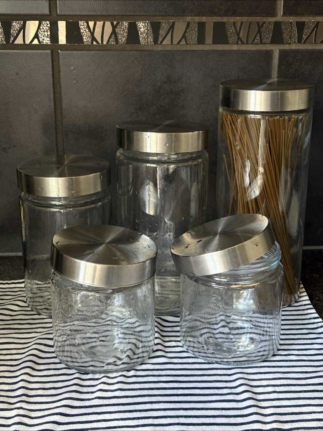Glass storage jars