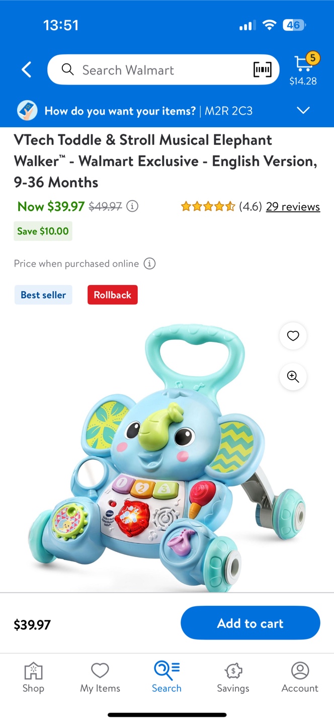 VTech Baby Toddler & Stroll Musical Elephant Walker 9-36 Months - photo 2