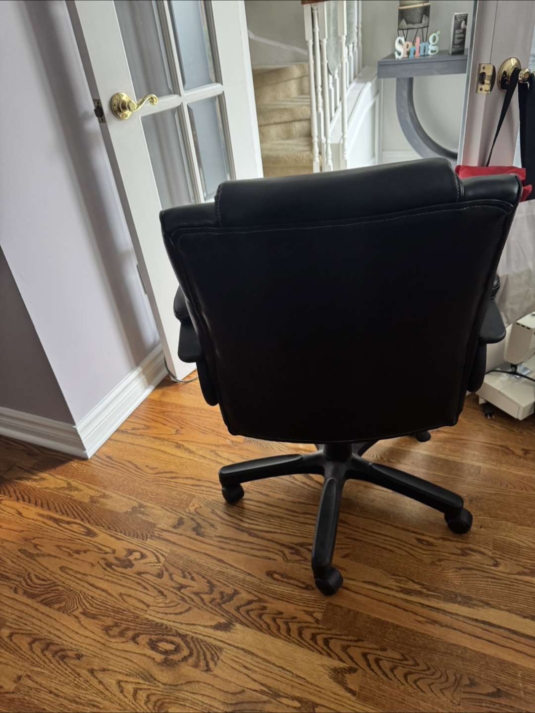Black Leather Office Chair - photo 2