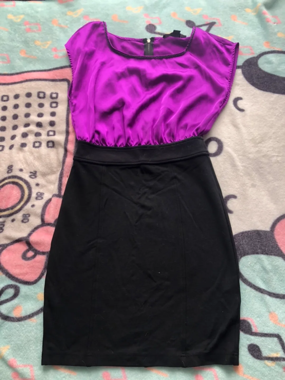 Forever 21 Purple and Black Two-Tone Dress thumbnail