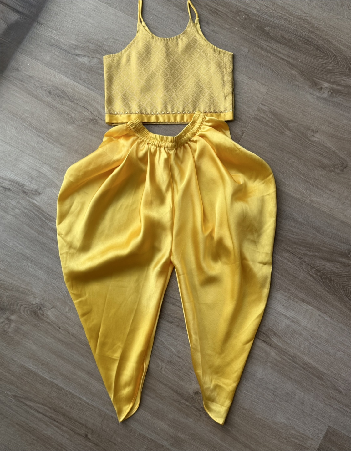Girls' Yellow Dhoti Kurta Set