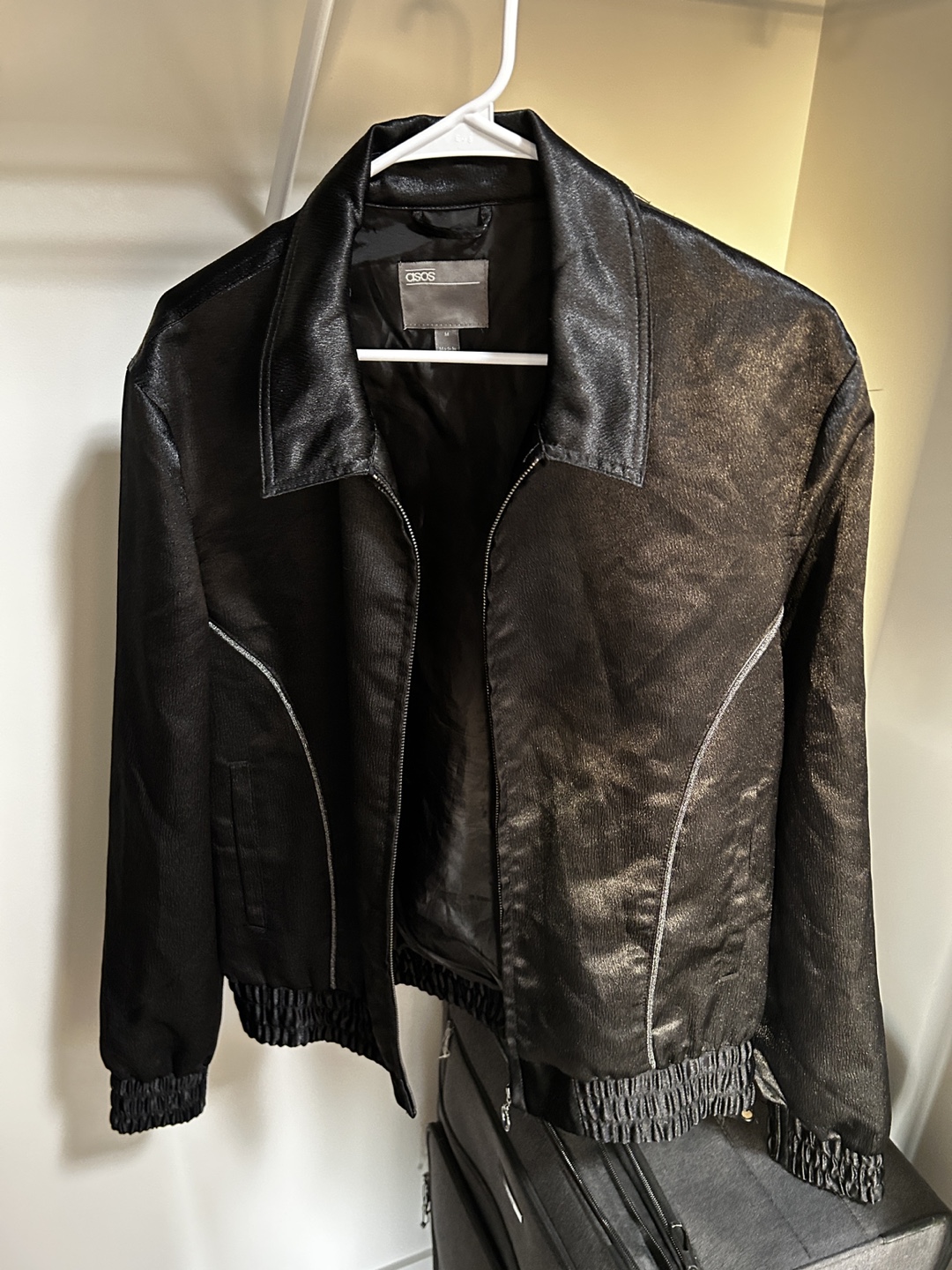 Black ASOS Satin Bomber Jacket - photo 2