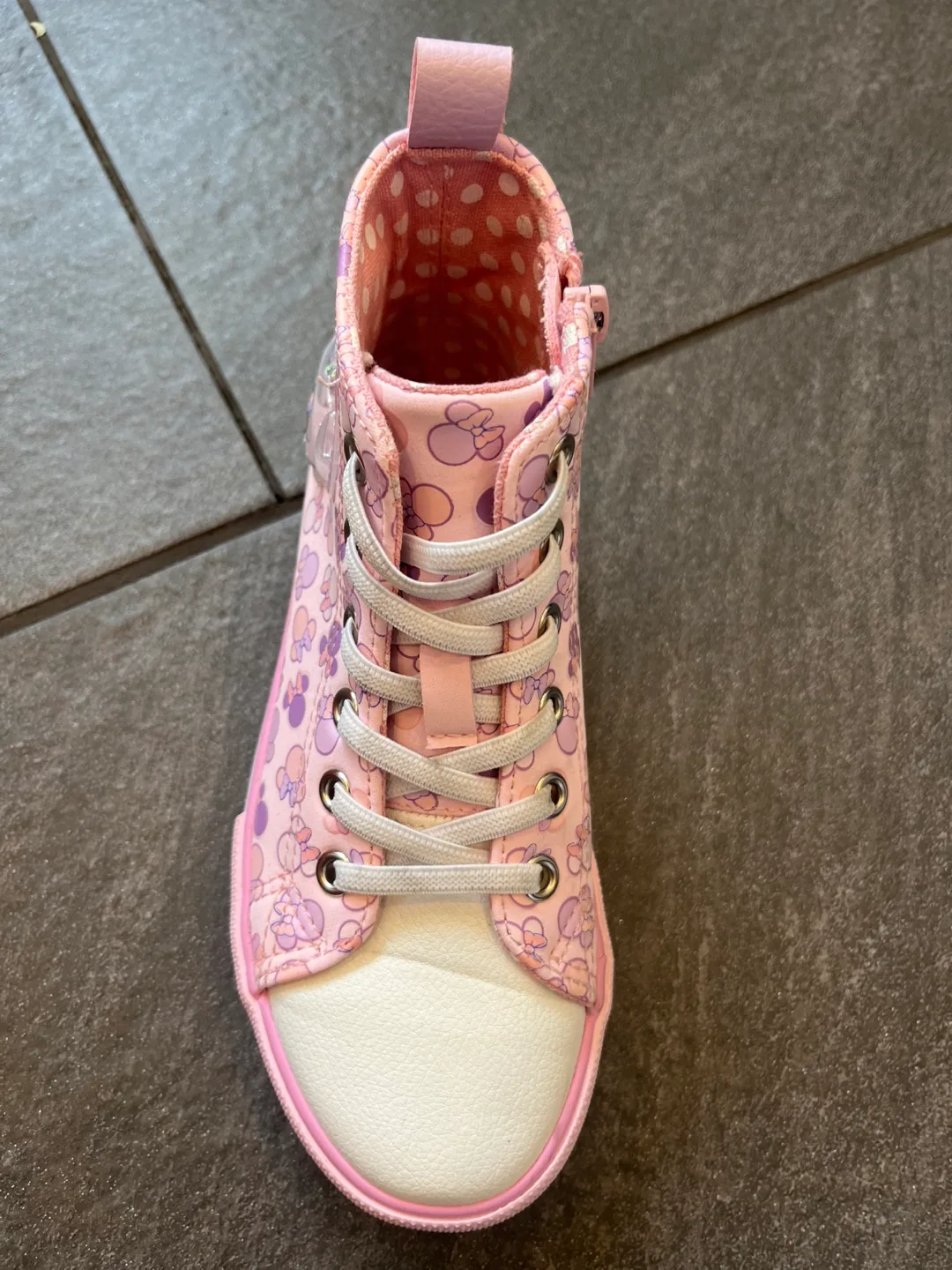 Minnie Mouse Girls' High-Top Sneakers Size 1 Kids image indicator(4)