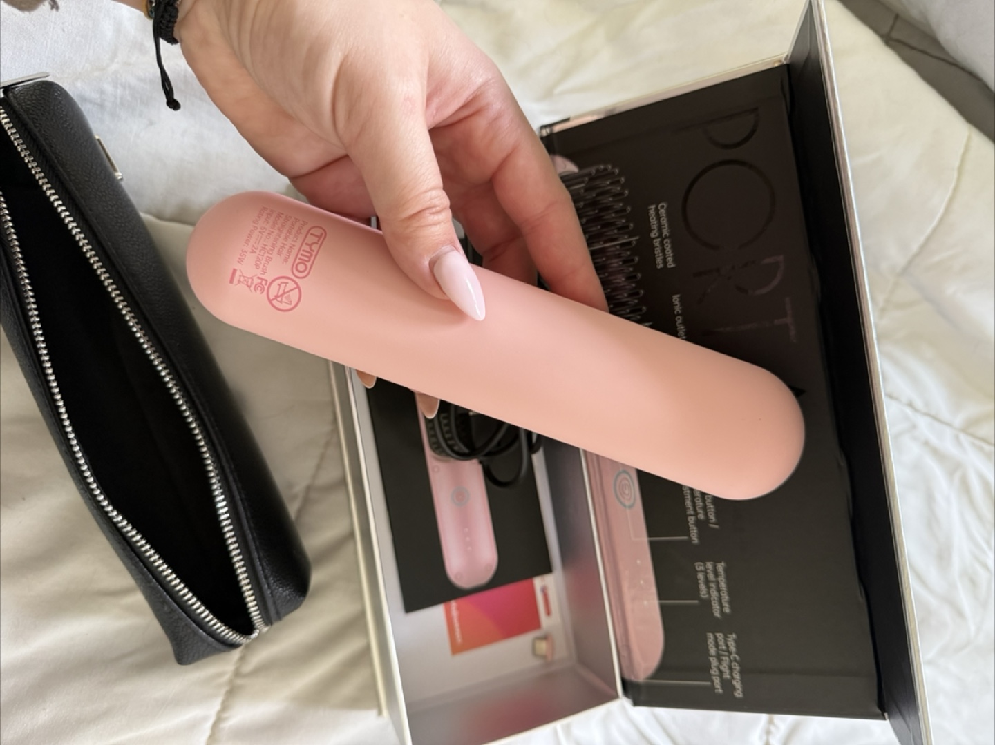 Porta Cordless Hair Straightening Brush - Pink - photo 4