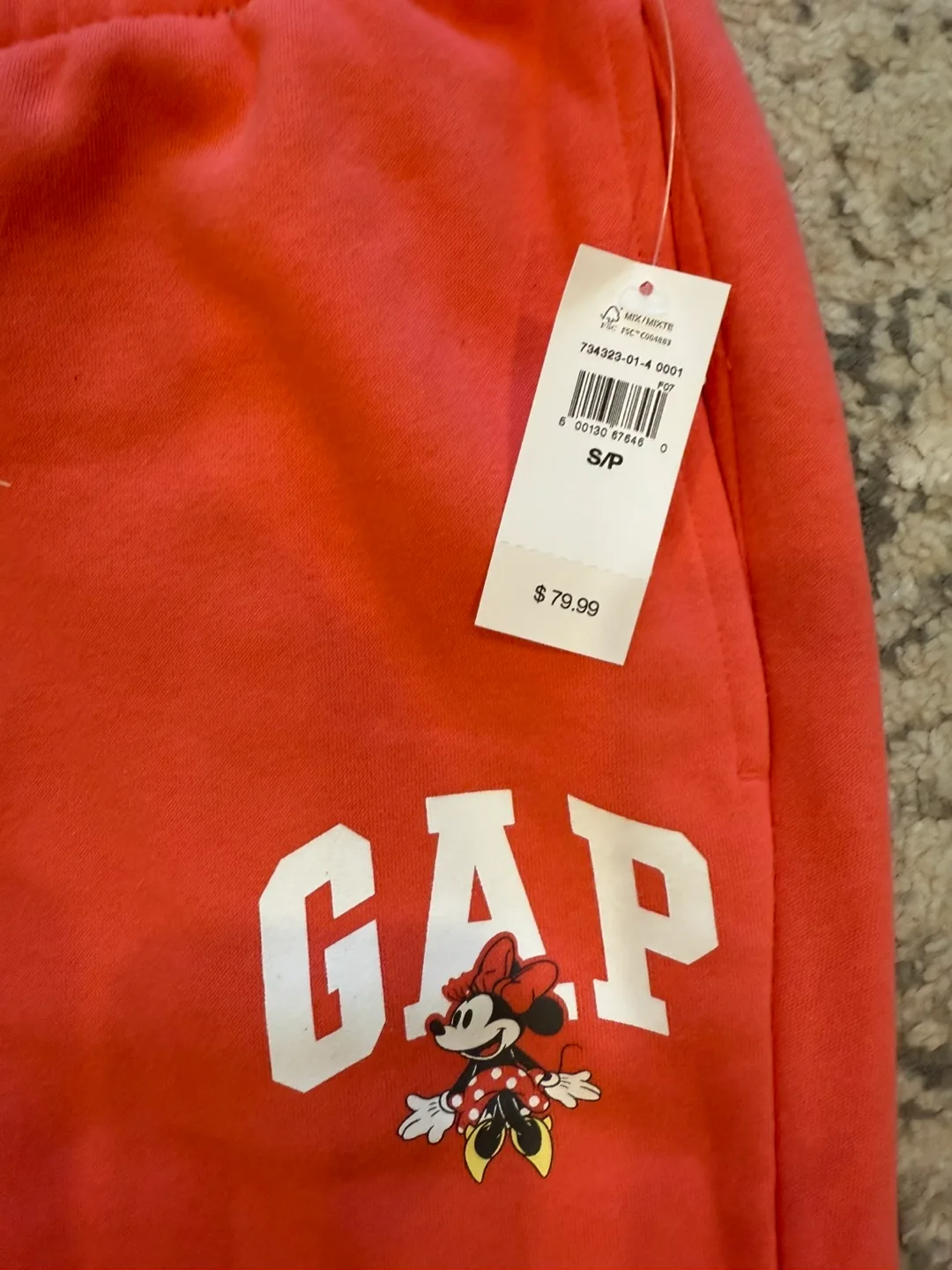 GAP Kids Minnie Mouse Joggers - Coral - Size Small thumbnail
