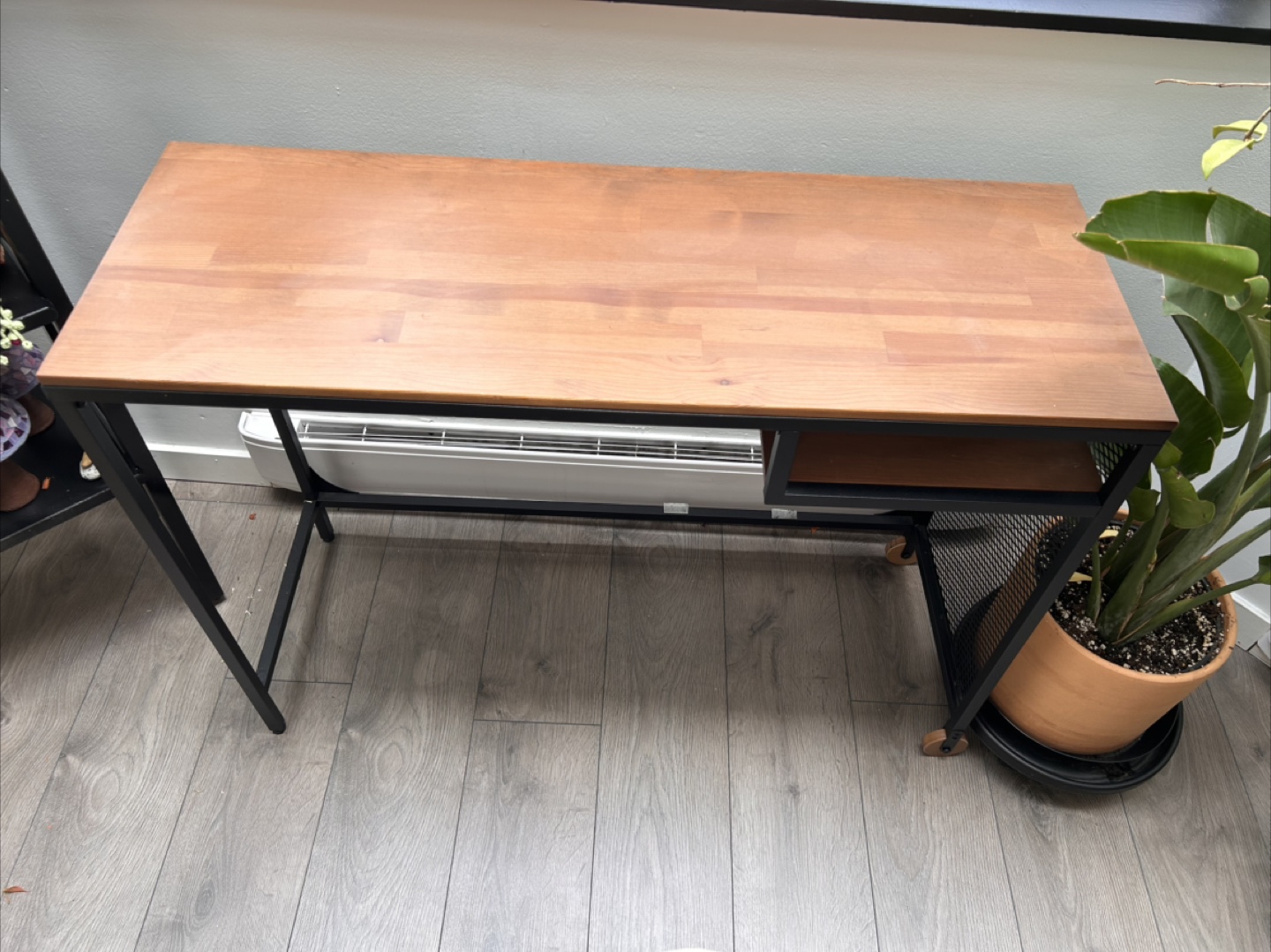 Rolling Desk with Wood Top and Metal Frame - photo 3