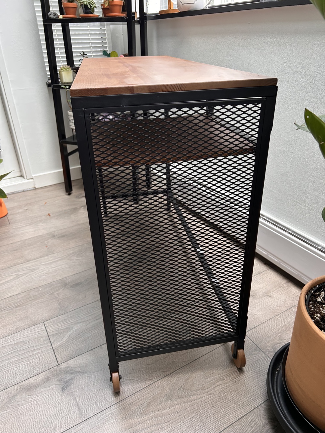 Rolling Desk with Wood Top and Metal Frame - photo 2
