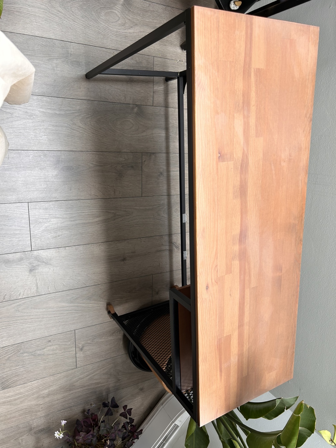 Rolling Desk with Wood Top and Metal Frame - photo 4