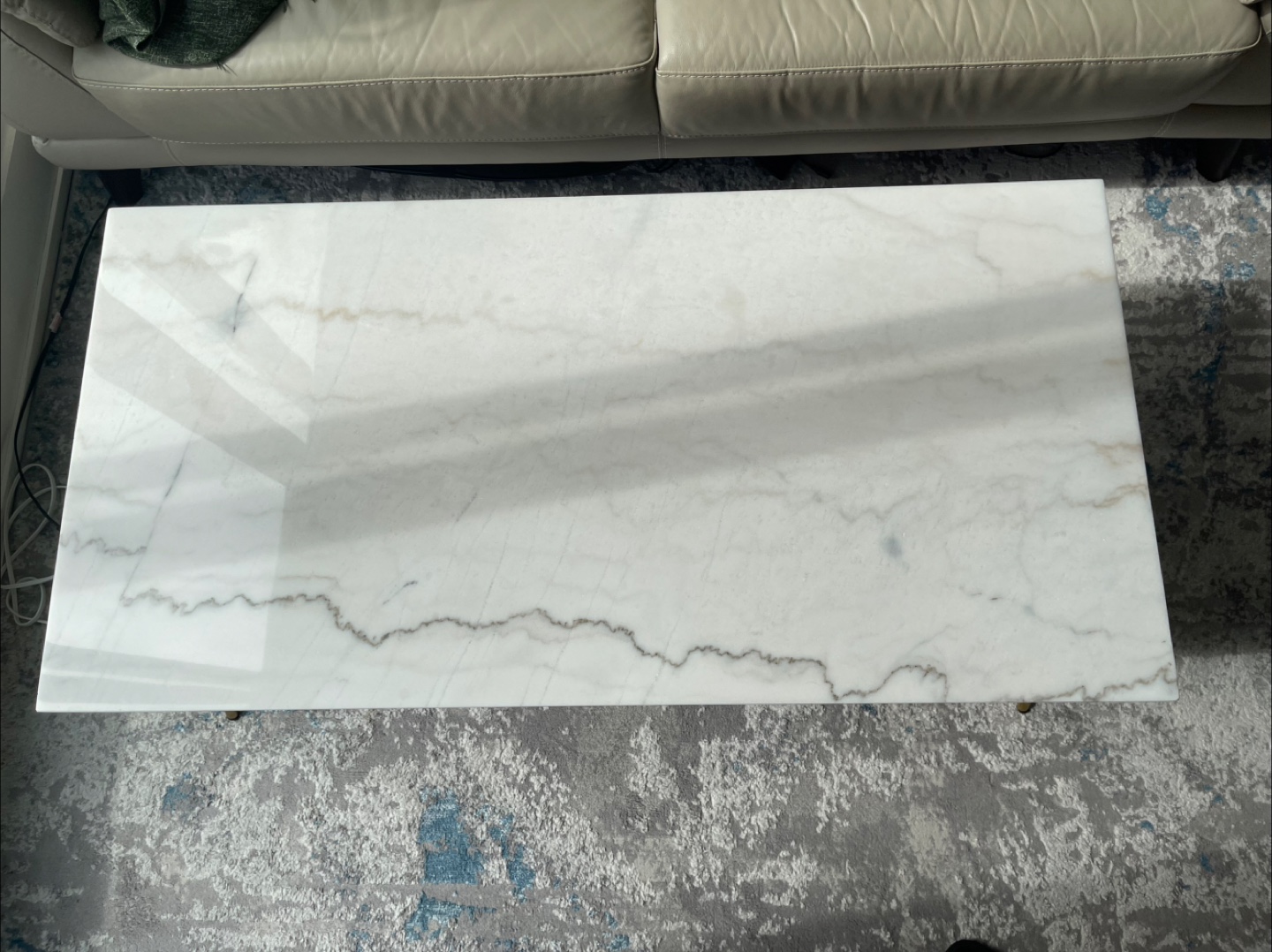 Modern Marble Coffee Table with Gold Legs - photo 3