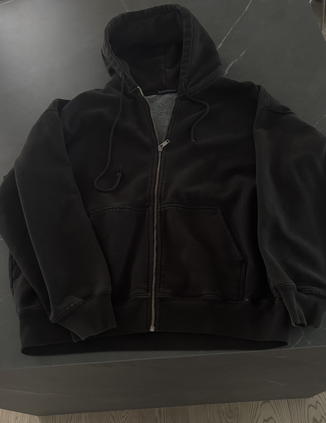 Brandy Melville Black Zip-Up Hoodie
