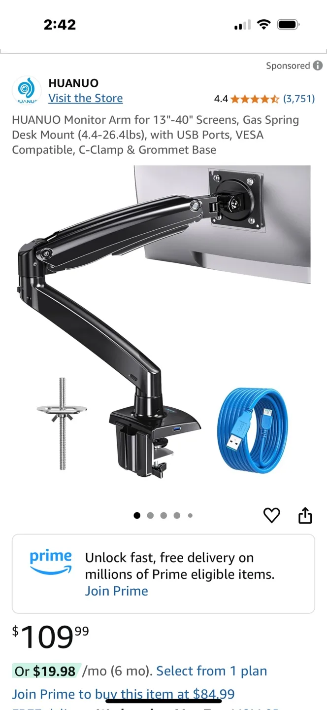 HUANUO Monitor Arm for 13-40" Screens thumbnail
