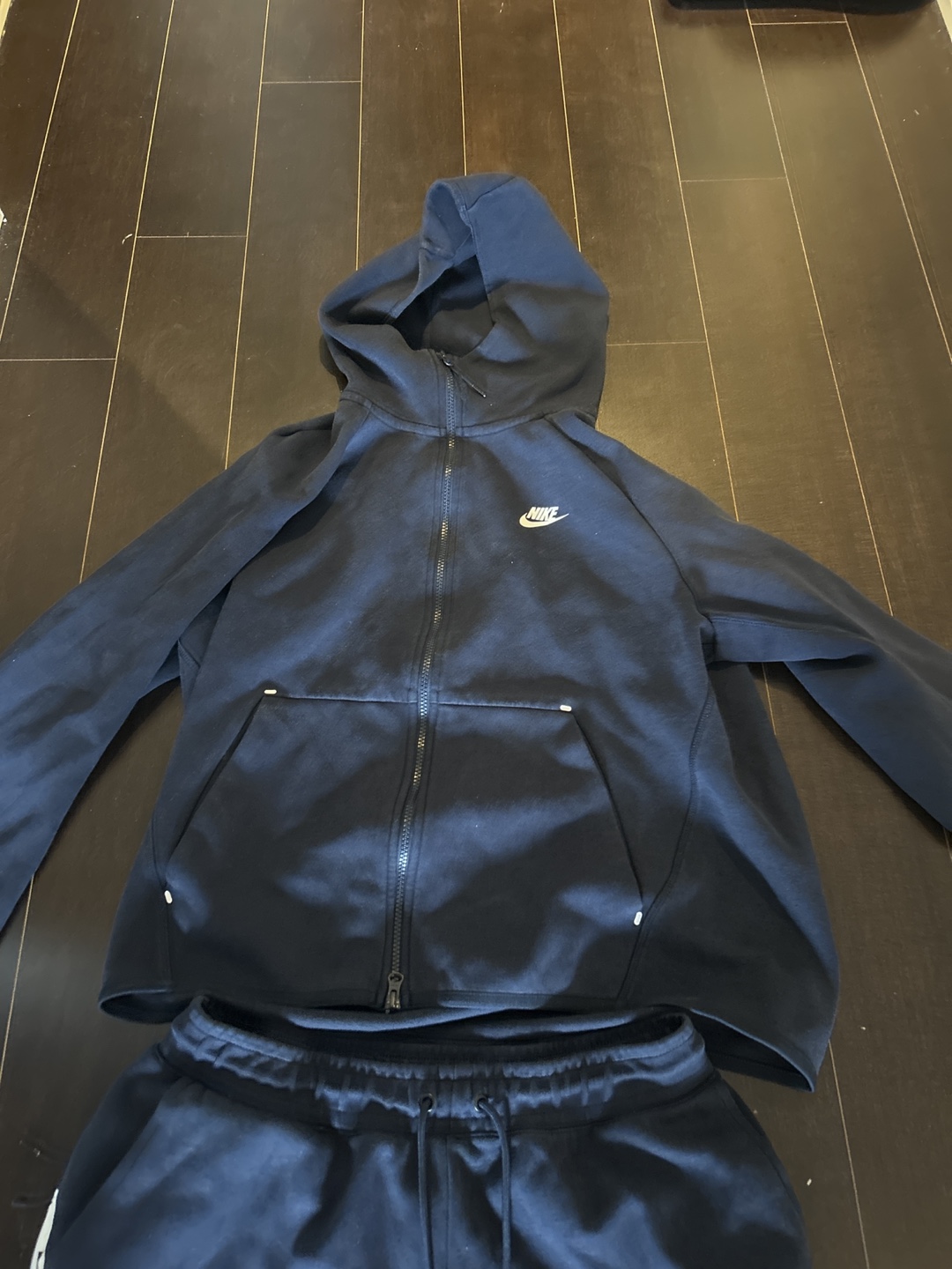 Nike Tech Fleece tracksuit dark blue used - photo 2