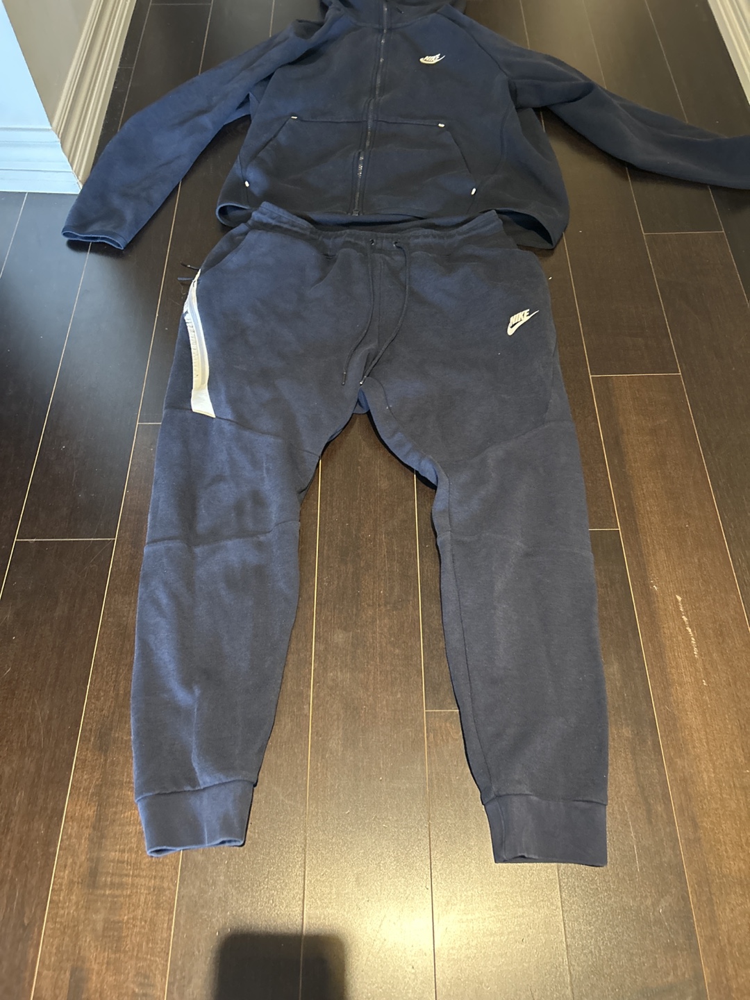 Nike Tech Fleece tracksuit dark blue used - photo 3