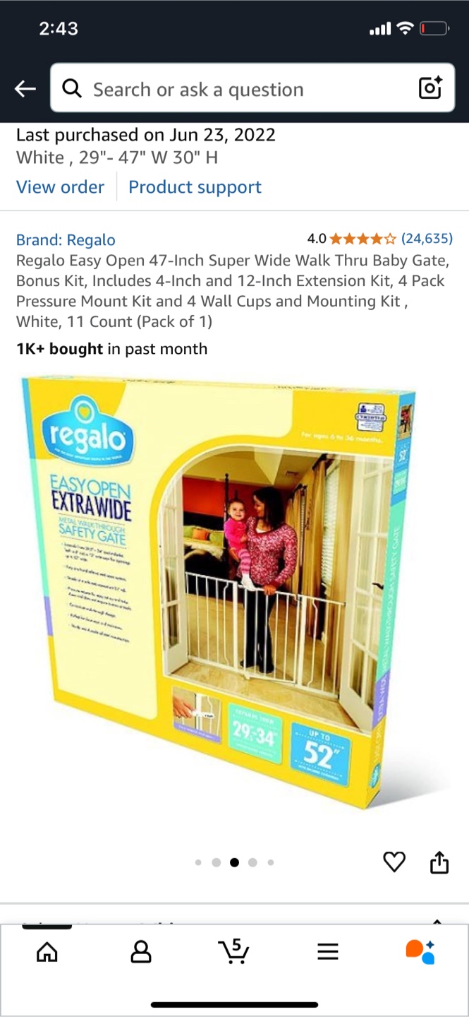 Regalo Baby Gate 29-47” wide 30” height - photo 4