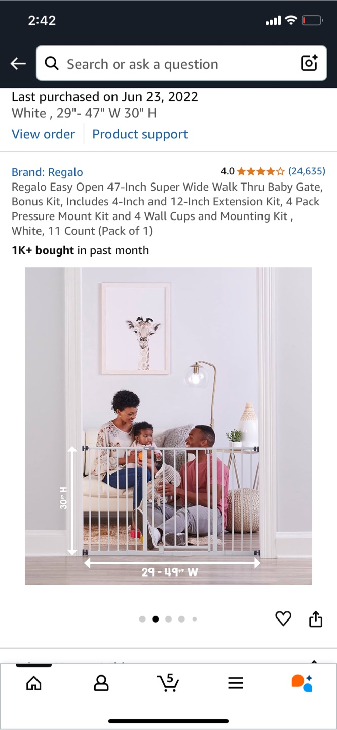Regalo Baby Gate 29-47” wide 30” height - photo 5