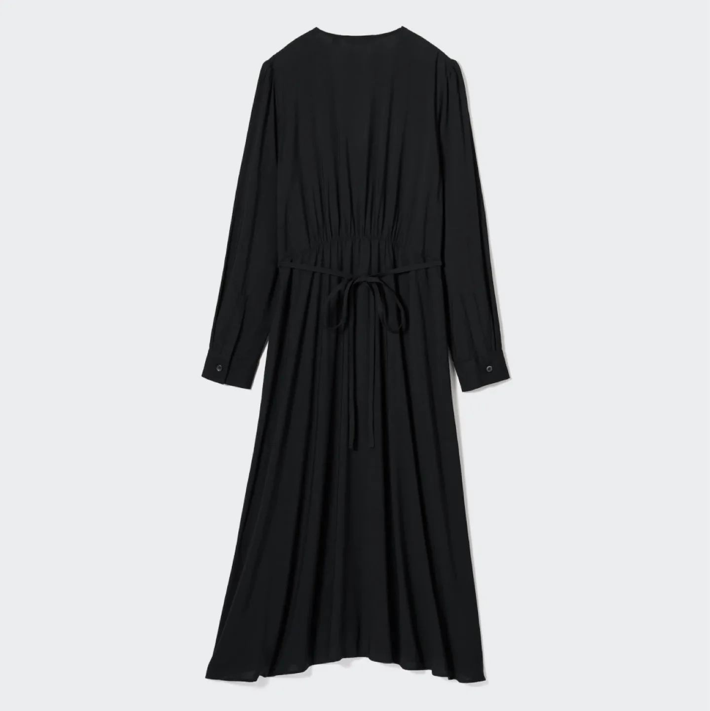 Uniqlo Women's Black Button-Down Midi Dress, Size Small image indicator(3)