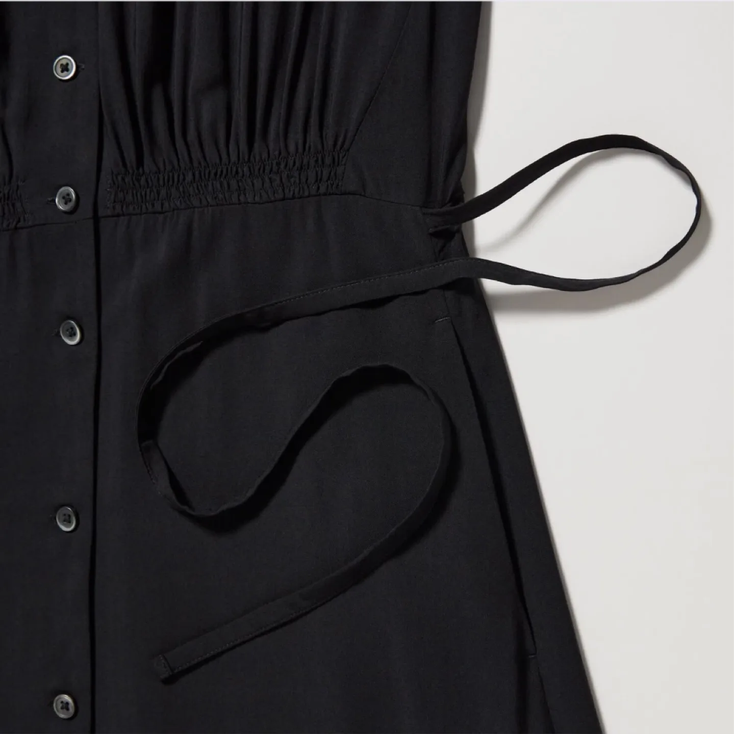 Uniqlo Women's Black Button-Down Midi Dress, Size Small image indicator(4)