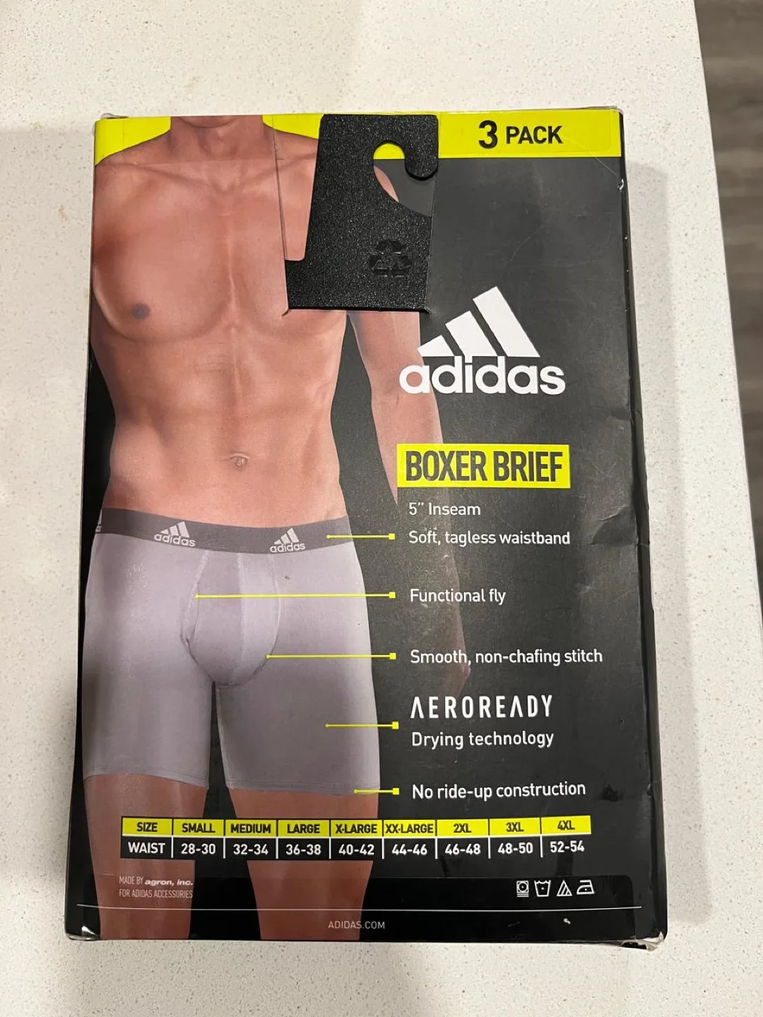 3-Pack Adidas Boxer Briefs - Mens Underwear brand new sealed XL thumbnail