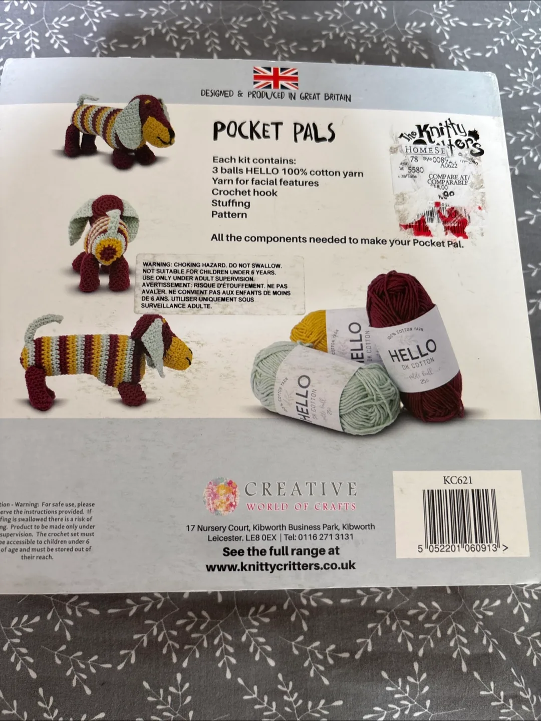 NEW Knitty Critters Fig Sausage Dog Pocket Pal Crochet Kit image indicator(2)