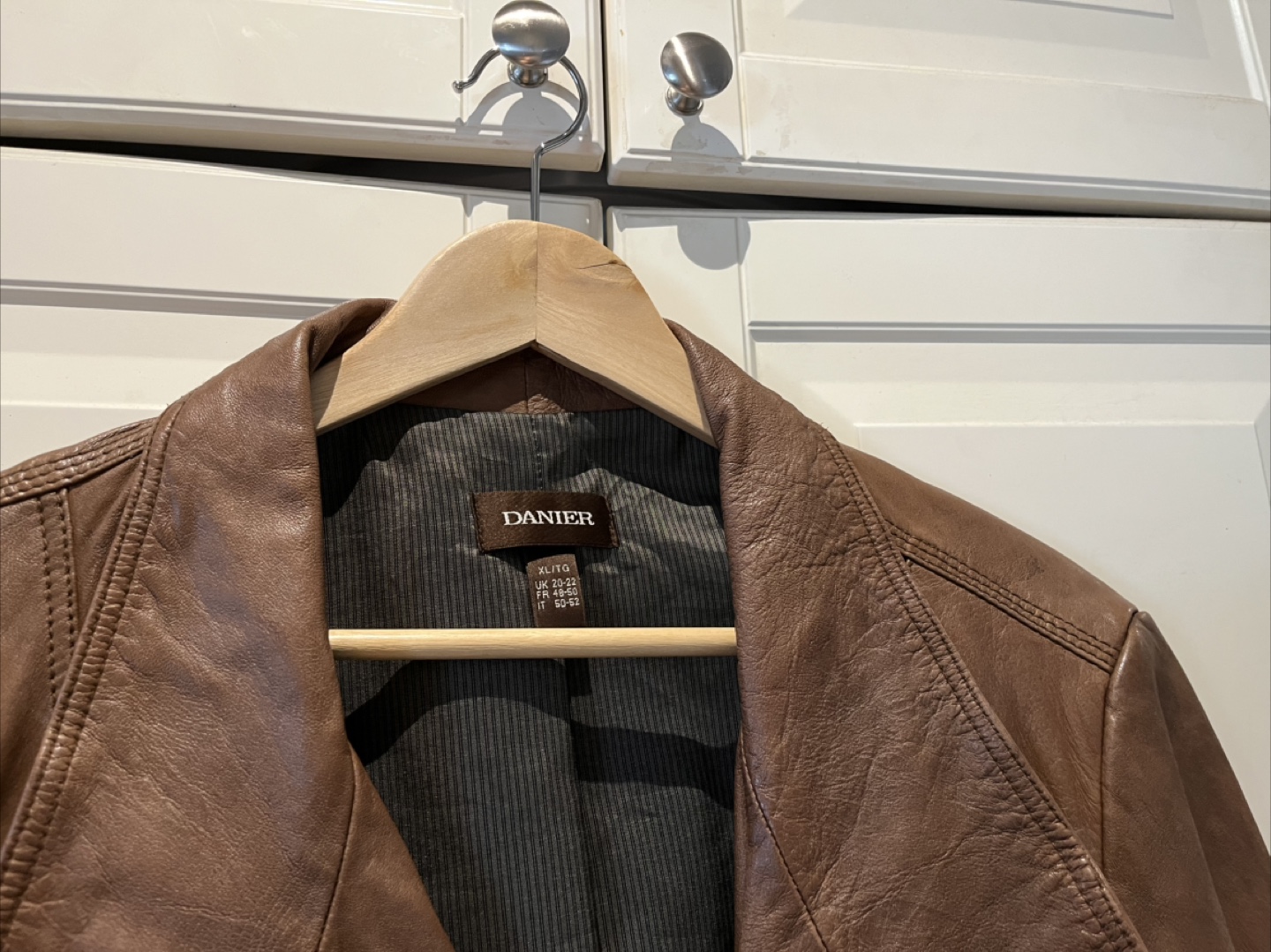 Brown Leather Jacket - Size XL - photo 2