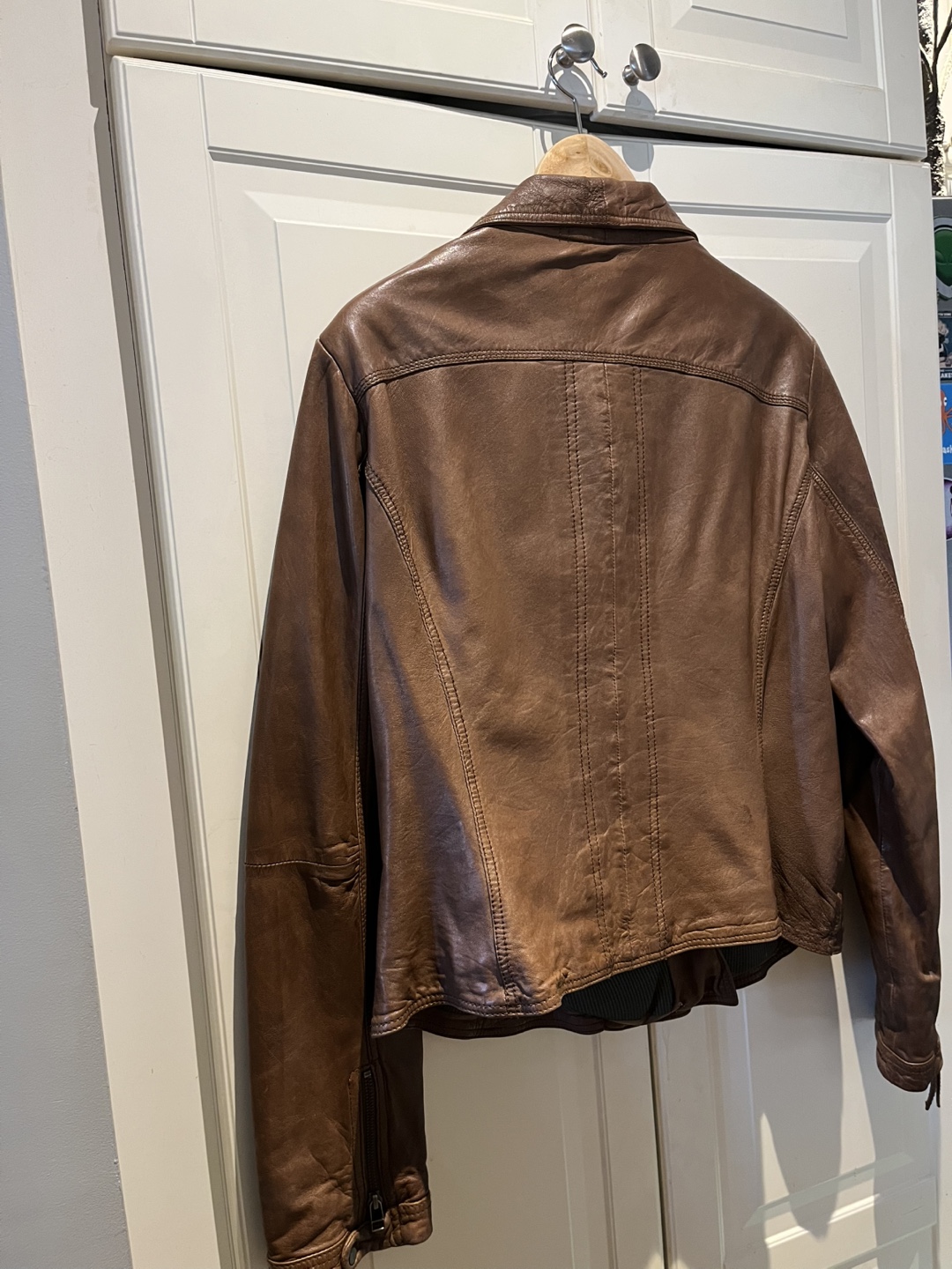 Brown Leather Jacket - Size XL - photo 4
