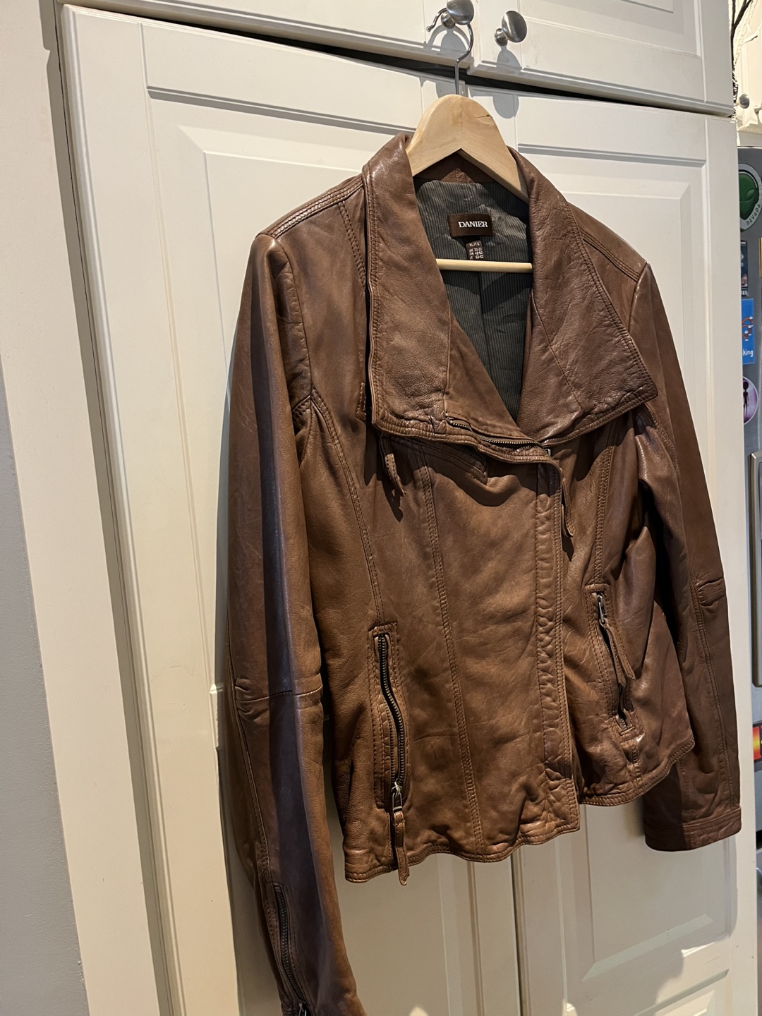 Brown Leather Jacket - Size XL - photo 3