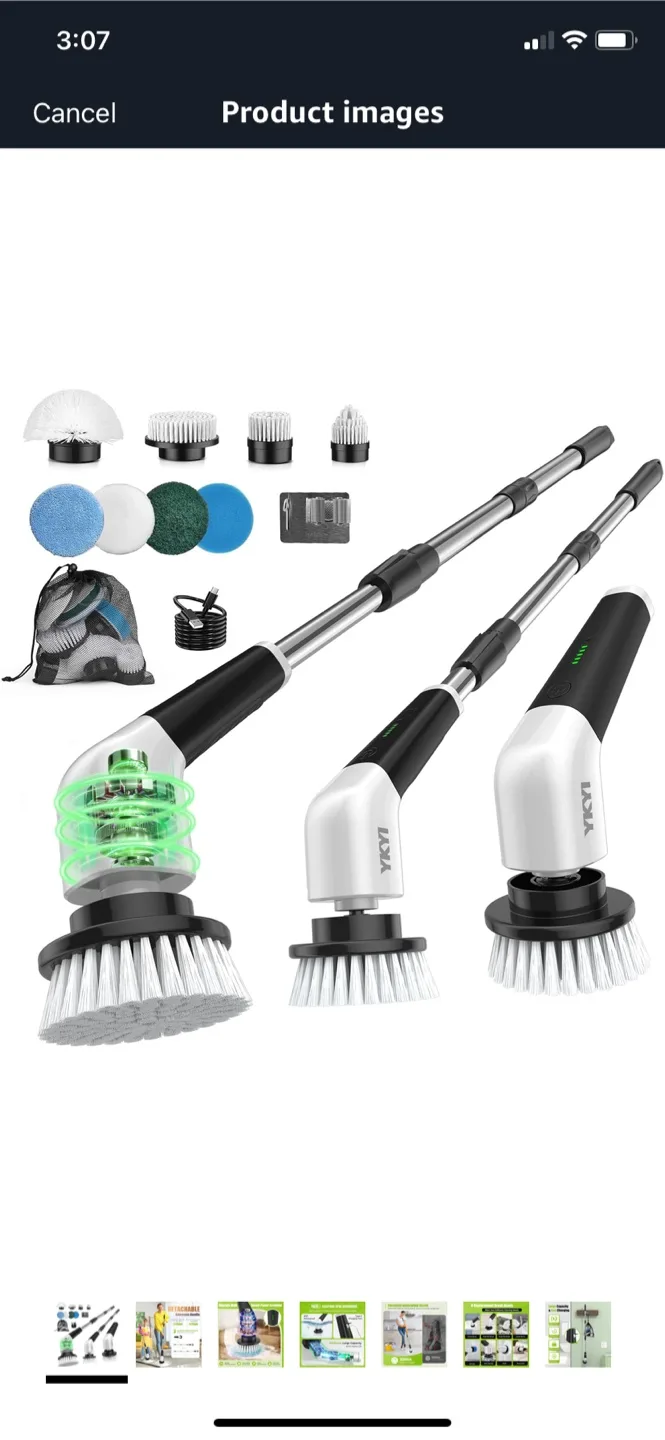 Brand New in Box  Power Scrubber with 8 Replacement Brush Heads image indicator(2)