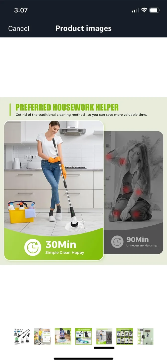 Brand New in Box  Power Scrubber with 8 Replacement Brush Heads image indicator(5)