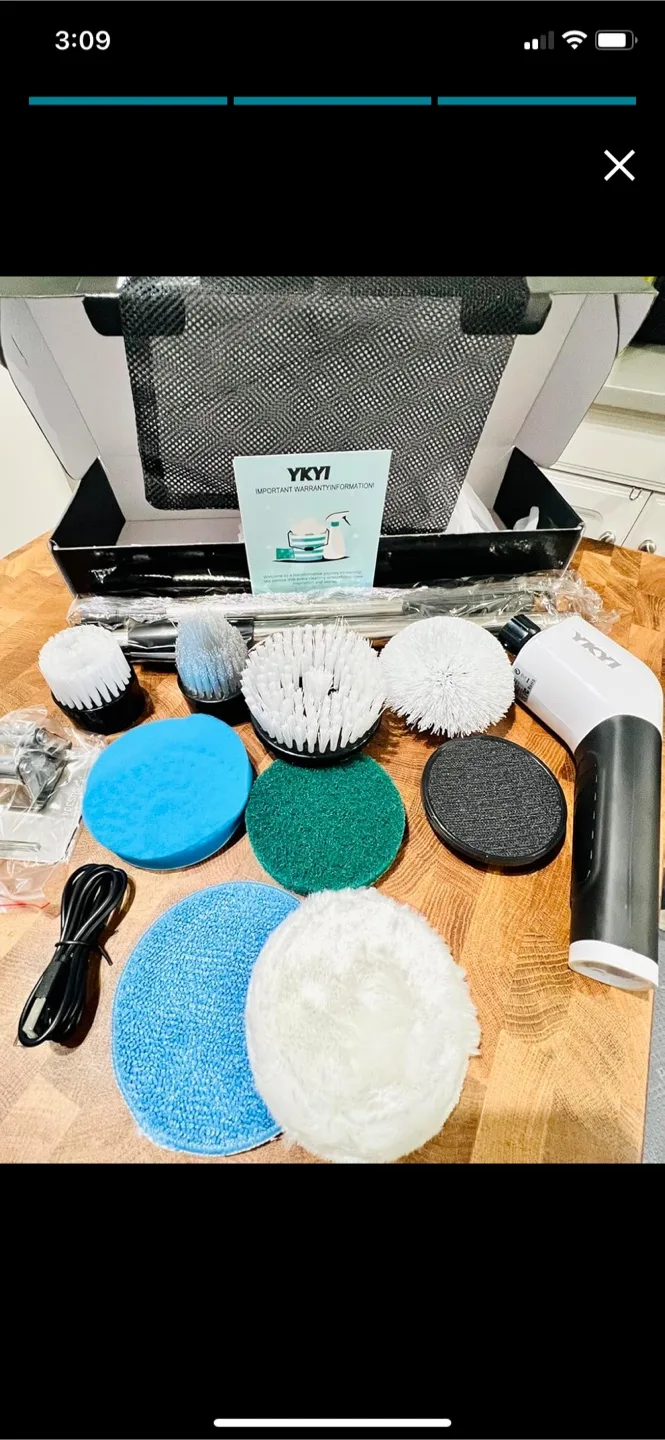 Brand New in Box  Power Scrubber with 8 Replacement Brush Heads image indicator(8)