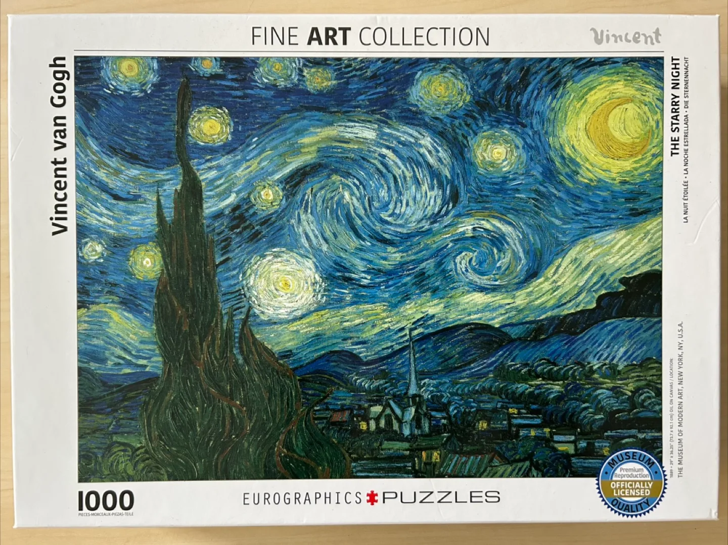 1000-Piece Puzzle - Starry Night by Vincent Van Gogh 🧡 thumbnail