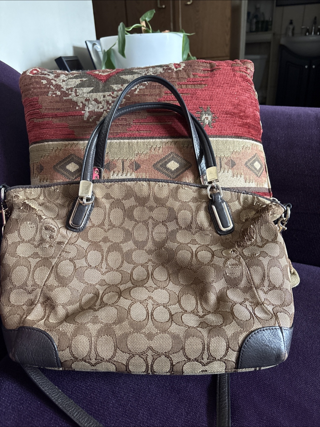 Coach Signature Brown Handbag - photo 2