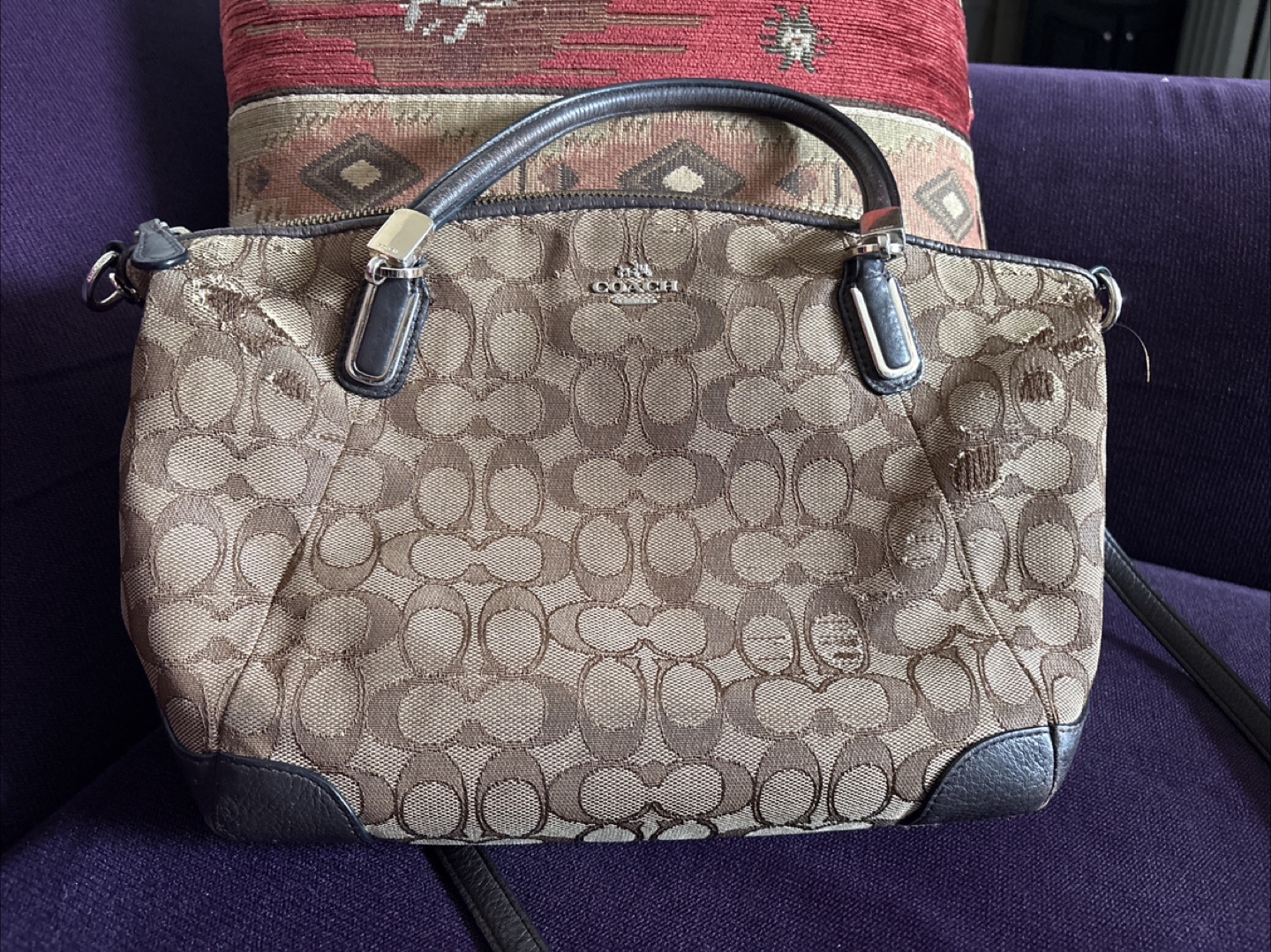 Coach Signature Brown Handbag
