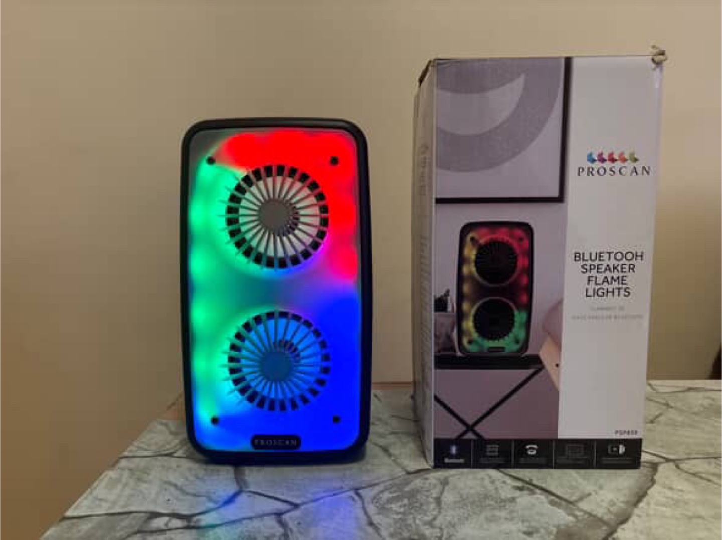 Proscan Bluetooth Speaker with Flame Lights