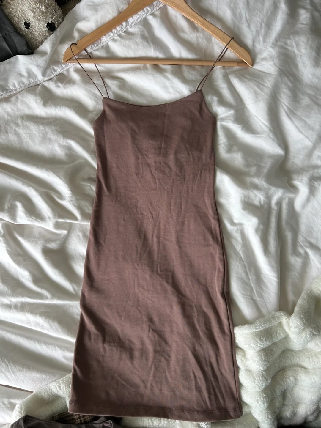 ZARA Mauve-toned mini bodycon dress image indicator(3)