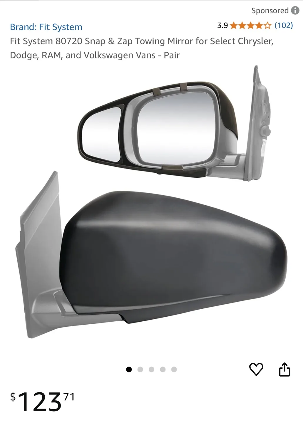 Dodge Chrysler Ram Van Tow Mirrors image indicator(2)