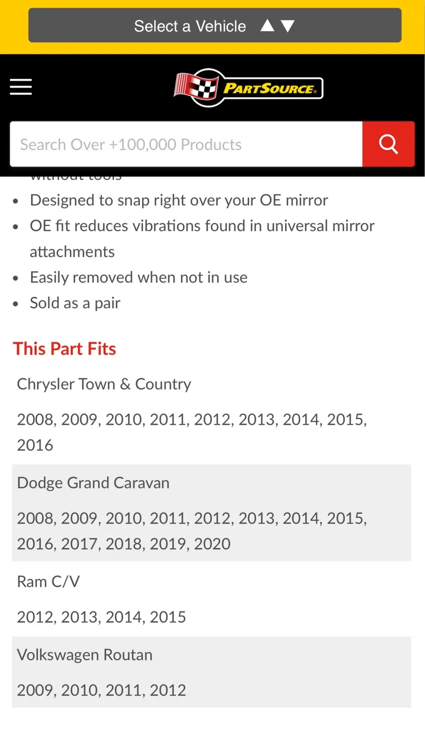 Dodge Chrysler Ram Van Tow Mirrors image indicator(10)