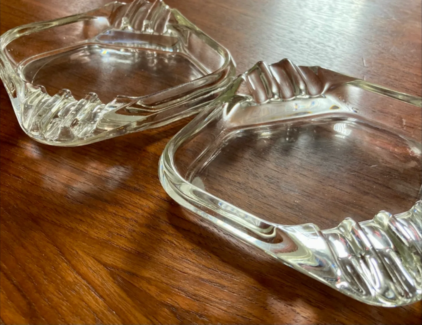 Pair of Vintage Glass Ashtrays MCM thumbnail