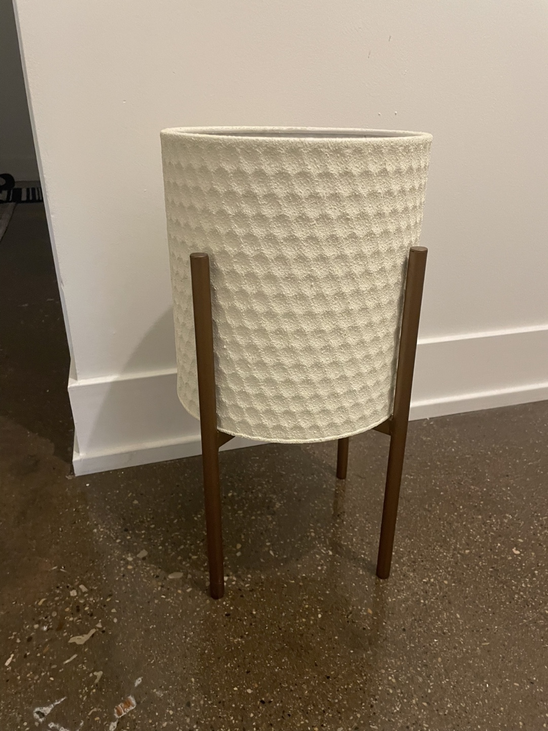White Planter with Stand