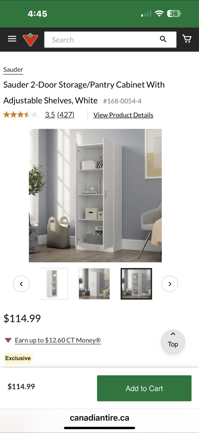 Sauder 2-Door White Storage Cabinet - photo 4