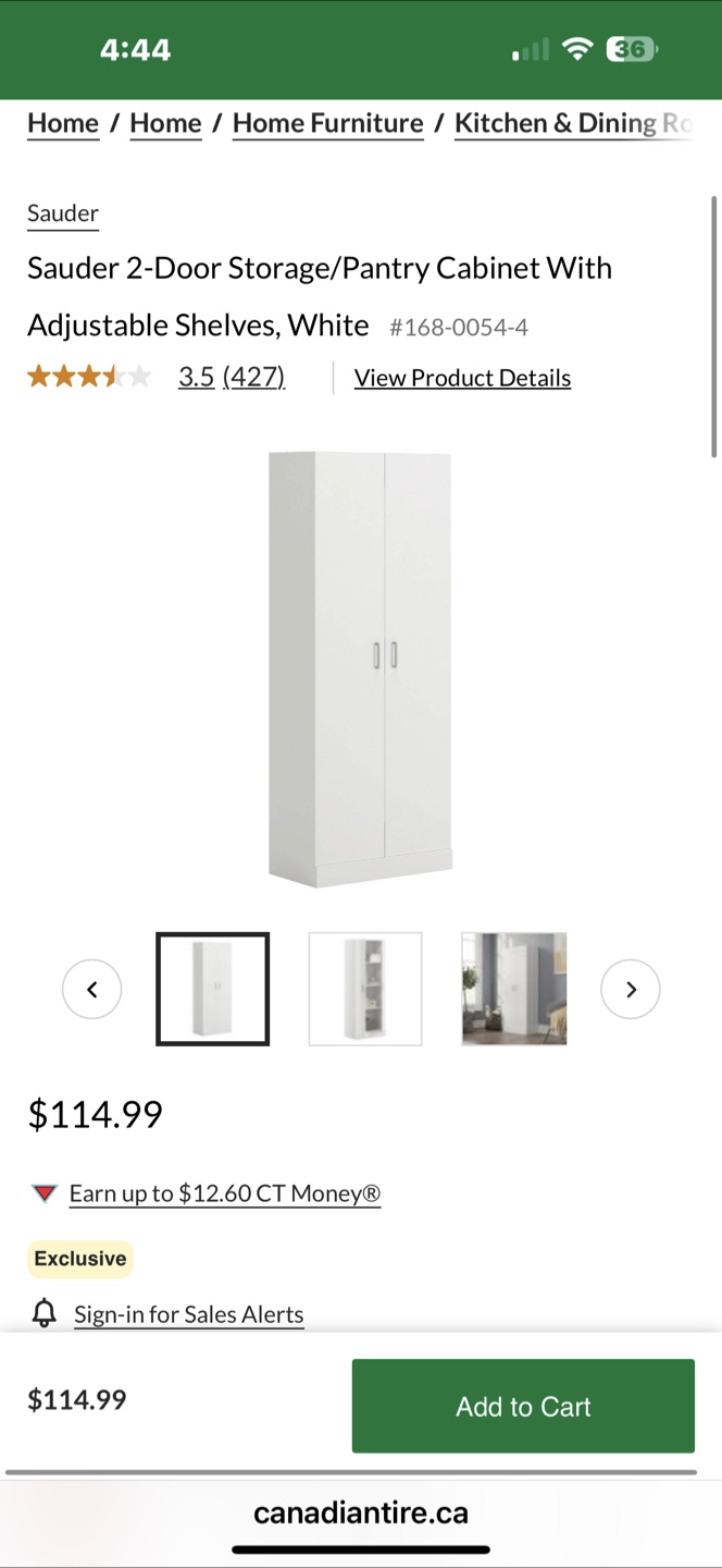 Sauder 2-Door White Storage Cabinet - photo 2