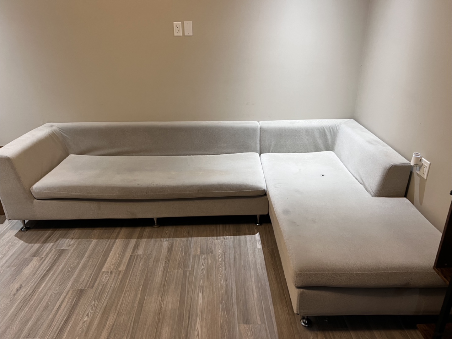 Grey L-Shaped Sectional Sofa - photo 2