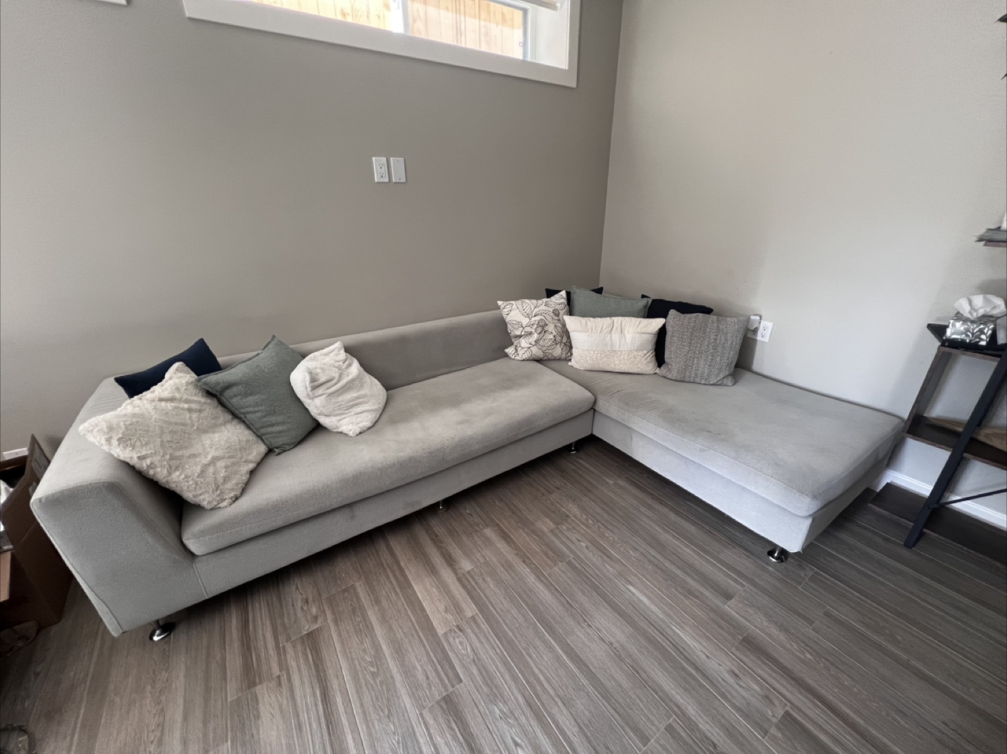 Grey L-Shaped Sectional Sofa